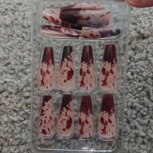 Halloween blood splatter spooky scary press on Nails NEW